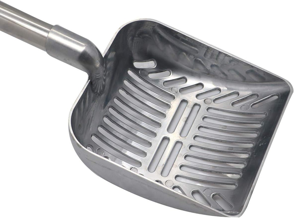 32-Inch Metal Cat Litter Scoop with Long Handle - Non-Stick Aluminum Deep Shovel for Efficient Clump Management in Multi-Cat Households