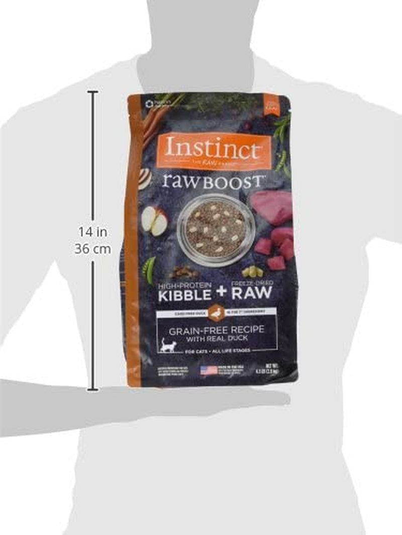 Raw Boost Grain-Free Natural Dry Cat Food with Real Duck, 4.5 lb Bag